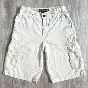 ⛱️TONY HAWK CARGO SHORTS BEIGE/TAN SIZE LARGE 12 BOYS SUMMER SHORTS LONG SKATER